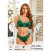 imageAvidlove Lingerie Sets for Women Sexy Underwire Bra and Pany Set Floral Lace 2 Pieces Underwear Satin Lingerie OutfitGreen
