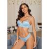 imageAvidlove Lingerie Sets for Women Sexy Underwire Bra and Pany Set Floral Lace 2 Pieces Underwear Satin Lingerie OutfitLight Blue