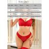 imageAvidlove Lingerie Sets for Women Sexy Underwire Bra and Pany Set Floral Lace 2 Pieces Underwear Satin Lingerie OutfitRed