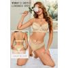imageAvidlove Lingerie Sets for Women Sexy Underwire Bra and Pany Set Floral Lace 2 Pieces Underwear Satin Lingerie OutfitWheat