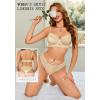 imageAvidlove Lingerie Sets for Women Sexy Underwire Bra and Pany Set Floral Lace 2 Pieces Underwear Satin Lingerie OutfitWheat