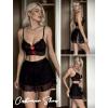 imageAvidlove Lingerie set for Women Sexy Cosplay Lingerie Set Contrast Mesh Maid Costume Set3packBlack