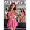 imageAvidlove Lingerie set for Women Sexy Cosplay Lingerie Set Contrast Mesh Maid Costume Set3packHot Pink