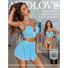imageAvidlove Lingerie set for Women Sexy Cosplay Lingerie Set Contrast Mesh Maid Costume Set3packLight Blue