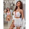 imageAvidlove Lingerie set for Women Sexy Cosplay Lingerie Set Contrast Mesh Maid Costume Set3packWhite