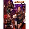 imageAvidlove Mesh Top for Women Long Sleeve See Through Shirt Mock Neck Sheer Blouse XSXXL1black