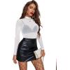 imageAvidlove Mesh Top for Women Long Sleeve See Through Shirt Mock Neck Sheer Blouse XSXXLAwhite