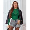 imageAvidlove Mesh Top for Women Long Sleeve See Through Shirt Mock Neck Sheer Blouse XSXXLGreen