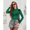 imageAvidlove Mesh Top for Women Long Sleeve See Through Shirt Mock Neck Sheer Blouse XSXXLGreen