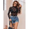 imageAvidlove Mesh Top for Women Long Sleeve See Through Shirt Mock Neck Sheer Blouse XSXXLKt91