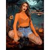 imageAvidlove Mesh Top for Women Long Sleeve See Through Shirt Mock Neck Sheer Blouse XSXXLOrange