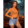 imageAvidlove Mesh Top for Women Long Sleeve See Through Shirt Mock Neck Sheer Blouse XSXXLOrange