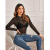 imageAvidlove Mesh Top for Women Long Sleeve See Through Shirt Mock Neck Sheer Blouse XSXXLPat3