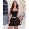 imageAvidlove Mini Skirt for Women Pleated Drawstring High Waist Skater Skirt Sexy Lingerie Skirts SXXLBlack