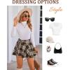 imageAvidlove Mini Skirt for Women Pleated Drawstring High Waist Skater Skirt Sexy Lingerie Skirts SXXLBrown Plaid