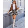 imageAvidlove Mini Skirt for Women Pleated Drawstring High Waist Skater Skirt Sexy Lingerie Skirts SXXLBrown Plaid
