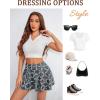 imageAvidlove Mini Skirt for Women Pleated Drawstring High Waist Skater Skirt Sexy Lingerie Skirts SXXLGray Plaid