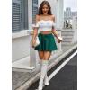 imageAvidlove Mini Skirt for Women Pleated Drawstring High Waist Skater Skirt Sexy Lingerie Skirts SXXLGreen