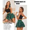 imageAvidlove Mini Skirt for Women Pleated Drawstring High Waist Skater Skirt Sexy Lingerie Skirts SXXLGreen Plaid