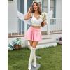 imageAvidlove Mini Skirt for Women Pleated Drawstring High Waist Skater Skirt Sexy Lingerie Skirts SXXLPink