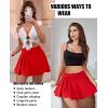 imageAvidlove Mini Skirt for Women Pleated Drawstring High Waist Skater Skirt Sexy Lingerie Skirts SXXLRed