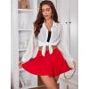 imageAvidlove Mini Skirt for Women Pleated Drawstring High Waist Skater Skirt Sexy Lingerie Skirts SXXLRed
