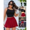 imageAvidlove Mini Skirt for Women Pleated Drawstring High Waist Skater Skirt Sexy Lingerie Skirts SXXLWine Red