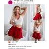 imageAvidlove Mini Skirt for Women Pleated Drawstring High Waist Skater Skirt Sexy Lingerie Skirts SXXLWine Red