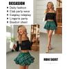 imageAvidlove Mini Skirt for Women Sexy Pleated Skirts High Waist Skater Skirt Ruffle Lingerie SkirtsGreen Plaid