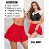 imageAvidlove Mini Skirt for Women Sexy Pleated Skirts High Waist Skater Skirt Ruffle Lingerie SkirtsRed
