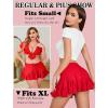 imageAvidlove Mini Skirt for Women Sexy Pleated Skirts High Waist Skater Skirt Ruffle Lingerie SkirtsRed