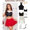 imageAvidlove Mini Skirt for Women Sexy Pleated Skirts High Waist Skater Skirt Ruffle Lingerie SkirtsRed