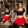 imageAvidlove Mini Skirt for Women Sexy Pleated Skirts High Waist Skater Skirt Ruffle Lingerie SkirtsRed