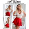 imageAvidlove Mini Skirt for Women Sexy Pleated Skirts High Waist Skater Skirt Ruffle Lingerie SkirtsRed