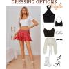 imageAvidlove Mini Skirt for Women Sexy Pleated Skirts High Waist Skater Skirt Ruffle Lingerie SkirtsRed Plaid