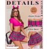 imageAvidlove Pleated Skirts for Women Y2k Mini Skirt Casual Short Skirts Micro Skirt XS4XLPurple Pink Plaid