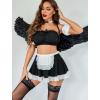 imageAvidlove Sexy Maid Lingerie for Women Cosplay Lingerie Set Contrast Lace Maid Costume Set5packBlack