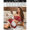 imageAvidlove Sexy Maid Lingerie for Women Cosplay Lingerie Set Contrast Lace Maid Costume Set5packDark Red