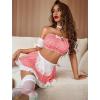 imageAvidlove Sexy Maid Lingerie for Women Cosplay Lingerie Set Contrast Lace Maid Costume Set5packRed Plaid
