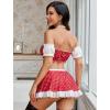 imageAvidlove Sexy Maid Lingerie for Women Cosplay Lingerie Set Contrast Lace Maid Costume Set5packRed and White