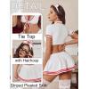 imageAvidlove Sexy Nurse Lingerie for Women Roleplay Lingerie Set Nurse Cosplay Outfits with Tie Top and Mini Pleated Skirt SetA White