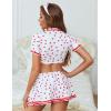 imageAvidlove Sexy Nurse Lingerie for Women Roleplay Lingerie Set Nurse Cosplay Outfits with Tie Top and Mini Pleated Skirt SetLove Print