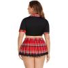 imageAvidlove Sexy Plus Size Lingerie Set for Women Sexy School Girl Halloween Costumes Cosplay Lingerie with Mini SkirtAwine Red