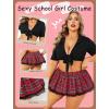 imageAvidlove Sexy Plus Size Lingerie Set for Women Sexy School Girl Halloween Costumes Cosplay Lingerie with Mini SkirtBblack