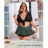 imageAvidlove Sexy Plus Size Lingerie Set for Women Sexy School Girl Halloween Costumes Cosplay Lingerie with Mini SkirtDark Green