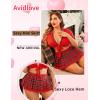 imageAvidlove Sexy Plus Size Lingerie Set for Women Sexy School Girl Halloween Costumes Cosplay Lingerie with Mini SkirtRed