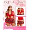 imageAvidlove Sexy Plus Size Lingerie Set for Women Sexy School Girl Halloween Costumes Cosplay Lingerie with Mini SkirtRed