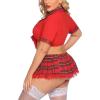 imageAvidlove Sexy Plus Size Lingerie Set for Women Sexy School Girl Halloween Costumes Cosplay Lingerie with Mini SkirtRed