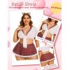 imageAvidlove Sexy Plus Size Lingerie Set for Women Sexy School Girl Halloween Costumes Cosplay Lingerie with Mini SkirtRed Plaid