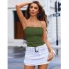 imageAvidlove Tube Tops for Women Lace Trim Ribbed Strapless Crop Tops Ruched Y2k Bandeau Going Out TopArmy Green